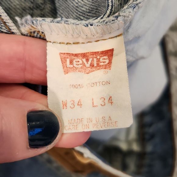 Vintage light wash orange Tab, upcycled Levi's jean skirt size 12! - Picture 5 of 10